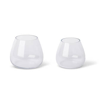 2pc E Style Allira Vase Tabletop Home Decor Combo Set 15x15/18x18cm Clear