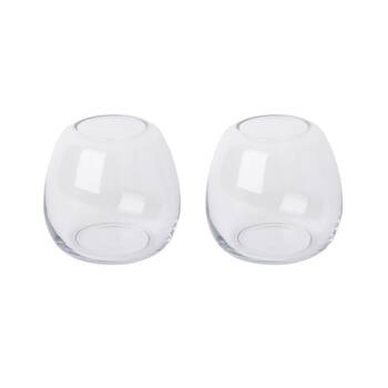 2PK E Style Alma Vase Tabletop Home Decor 15x15cm Clear