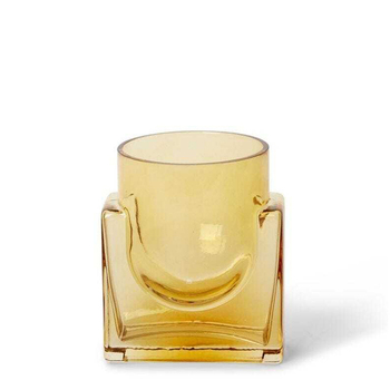E Style 17cm Glass Pixie Flower Vase Decor - Amber