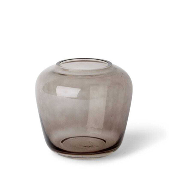 E Style 20cm Glass Brice Flower Vase Decor - Smoky Grey