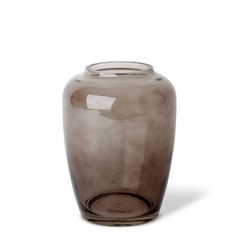 E Style 25cm Glass Brice Tall Flower Vase Decor - Smoky Grey