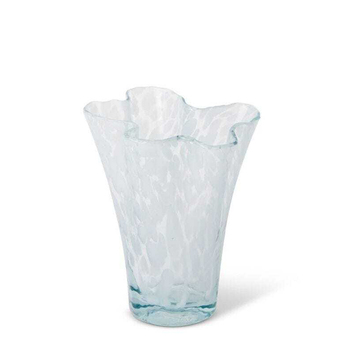 E Style 25cm Glass Valentino Flower Vase Decor - White