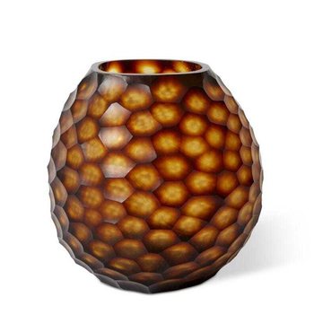 E Style 21cm Glass Enzo Flower Vase Decor - Amber