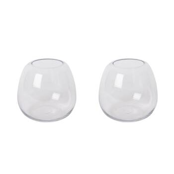 2PK E Style Glass Alma Vase Tabletop Home Decor 17x17cm Clear