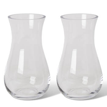 2PK E Style Betsy Glass Flower Vase Home Decor 20cm - Clear
