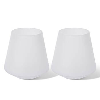 2PK E Style Cassidy Glass Flower Vase Home Decor 20cm - White