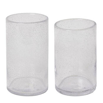 E Style Dasan Glass Flower Vase Home Decor Combo Set 15cm/20cm - Clear