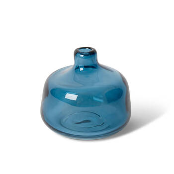 E Style Dalili Glass Decorative Bottle Short Home Decor 11cm - Blue