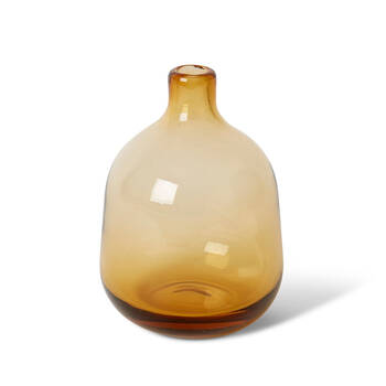 E Style Dalili Glass Decorative Bottle Home Decor 14cm - Amber