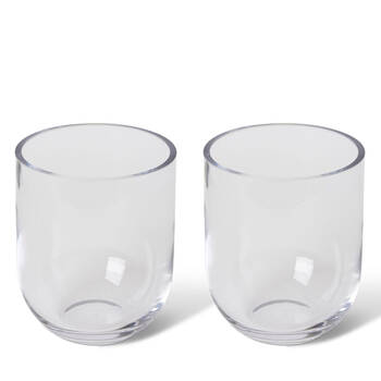 2PK E Style Halima Glass Flower Vase Home Decor 14cm - Clear