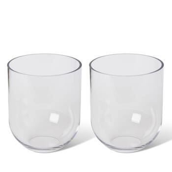 2PK E Style Halima Glass Flower Vase Home Decor 18cm - Clear