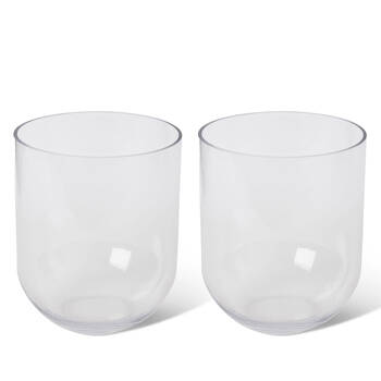 2PK E Style Halima Glass Flower Vase Home Decor 22cm - Clear