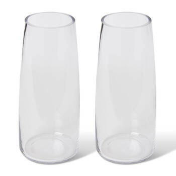 2PK E Style Nailah Glass Flower Vase Home Decor 30cm - Clear