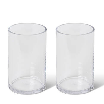 2PK E Style Vera Glass Flower Vase Home Decor 15cm - Clear