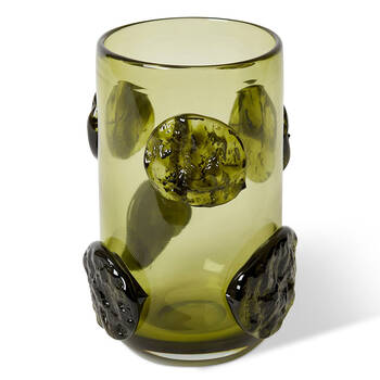E Style Mansa Glass Flower Vase Home Decor 27cm - Green