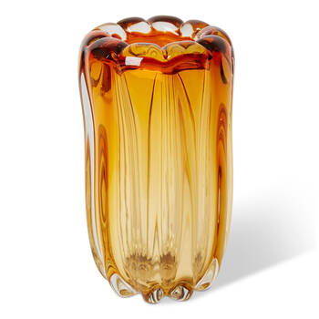 E Style Thandie Tall Glass Flower Vase Home Decor 26cm - Amber