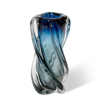 E Style Sharik Glass Flower Vase Home Decor 28cm - Blue