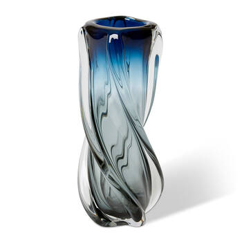 E Style Sharik Glass Flower Vase Home Decor 36cm - Blue