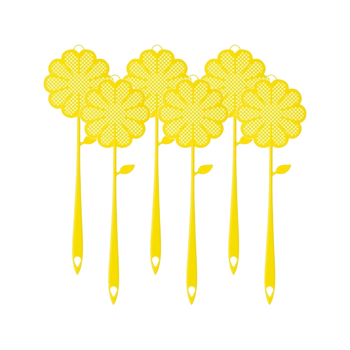 6PK Vigar Handheld Floral Fly Swatter Insect Killer Assorted 43cm