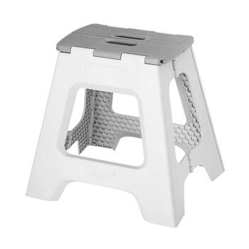 Vigar Compact 40cm Foldable Stool Non-Slip Step/Chair - Grey