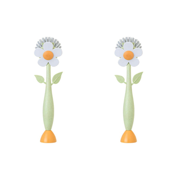 2x Vigar 26cm Florganic Dish Brush Kitchen Plate/Utensil Cleaner