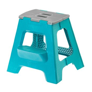 Vigar Compact 40cm 2 Step Foldable Stool/Chair - Turquoise