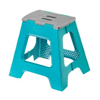 Vigar Compact 40cm Plastic Foldable Stool Non Slip - Turquoise