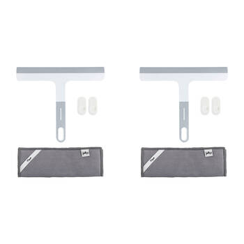 2PK Vigar Basic Squeegee Tiles/Window Cleaner w/ Microfibre Cloth & 2-Hooks 23.5cm