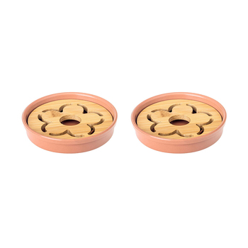 2x Vigar Florganic Soap Tray Holder Bathroom Organiser - Pink