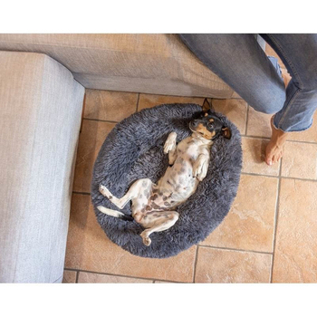 Vigar Pets Club Round Non-Slip Cat/Dog Pet Bed Grey 60cm