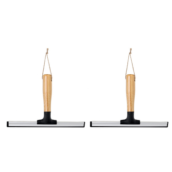 2PK Vigar Vintage Bamboo Squeegee Window Cleaner/Wiper