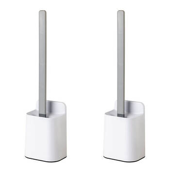 2PK Vigar Essential Eco Wall Mounted Toilet Brush w/ Holder Set 41.5cm White