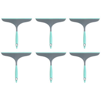 6PK Vigar Hergo Squeegee Tiles/Window Surface Glass Cleaner 23.5cm Turquoise
