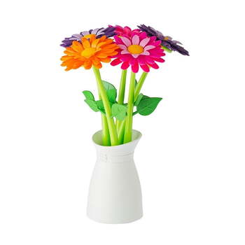 5pc Vigar Decorative Flower Shop Writing Pen Set w/ Vase