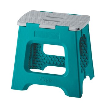 Vigar Compact Foldable 32cm Plastic Step Stool - Turquoise