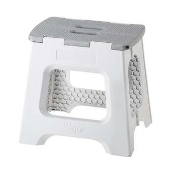 Vigar Compact Foldable 32cm Plastic Step Stool - Grey