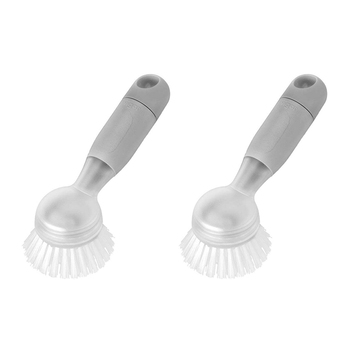 2x Vigar Rengo Soap Dispensing Dishwashing Brush - Grey