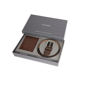 2pc Van Heusen Men's Wallet & Buckle Belt Set - Brown