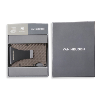 Van Heusen Men's Metal Card Holder w/Money Clip Textured Graphite