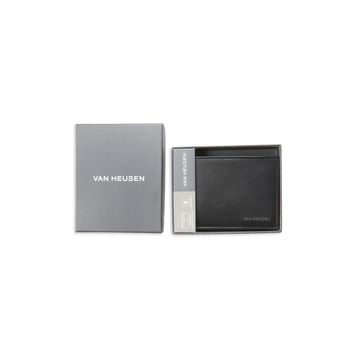Van Heusen Leather RFID Bi-Fold Wallet w/ Removable Pass Case - Black