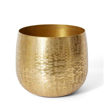 E Style Soyala 30cm Aluminium Plant Pot Round Decor - Gold