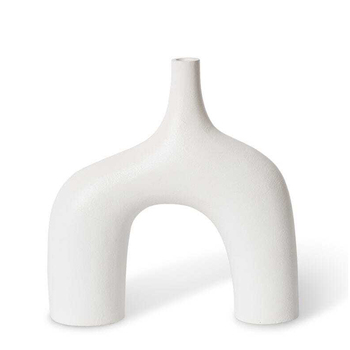 E Style 31cm Aluminium Arnold Flower Vase Decor - White