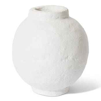 E Style Lerato Paper Mache Vessel Decorative Vase Home Decor 22cm - White