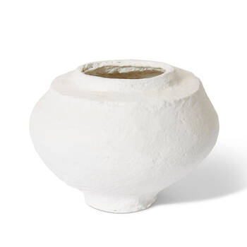 E Style Nomusa Paper Mache Vessel Decorative Vase Home Decor 23cm - White