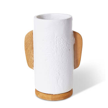 E Style Hawthorne Vessel Ecomix/Wood Decorative Vase 31cm - Beige/Natural