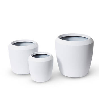 3pc E Style Malik Planters Set Home/Garden Decor 34cm/43/55cm - White