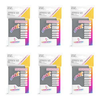 6x 60pc Gamegenic Japanese Sleeves Size PINK Dark Gray 62x89mm Accessory