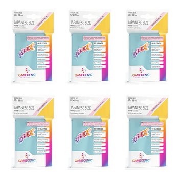6x 60pc Gamegenic Japanese Sized Sleeves Size PINK Clear 62mm x 89mm Accessory