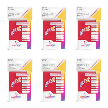 6x 60pc Gamegenic Japanese Sized Sleeves Size PINK Red 62mm x 89mm Accessory