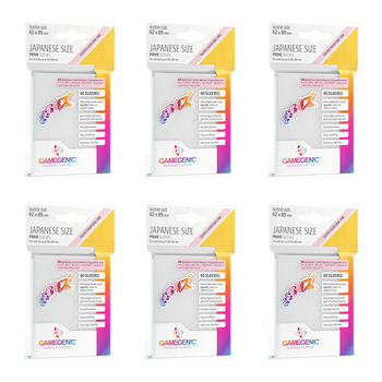 6x 60pc Gamegenic Japanese Sized Sleeves Size PINK White 62mm x 89mm Accessory